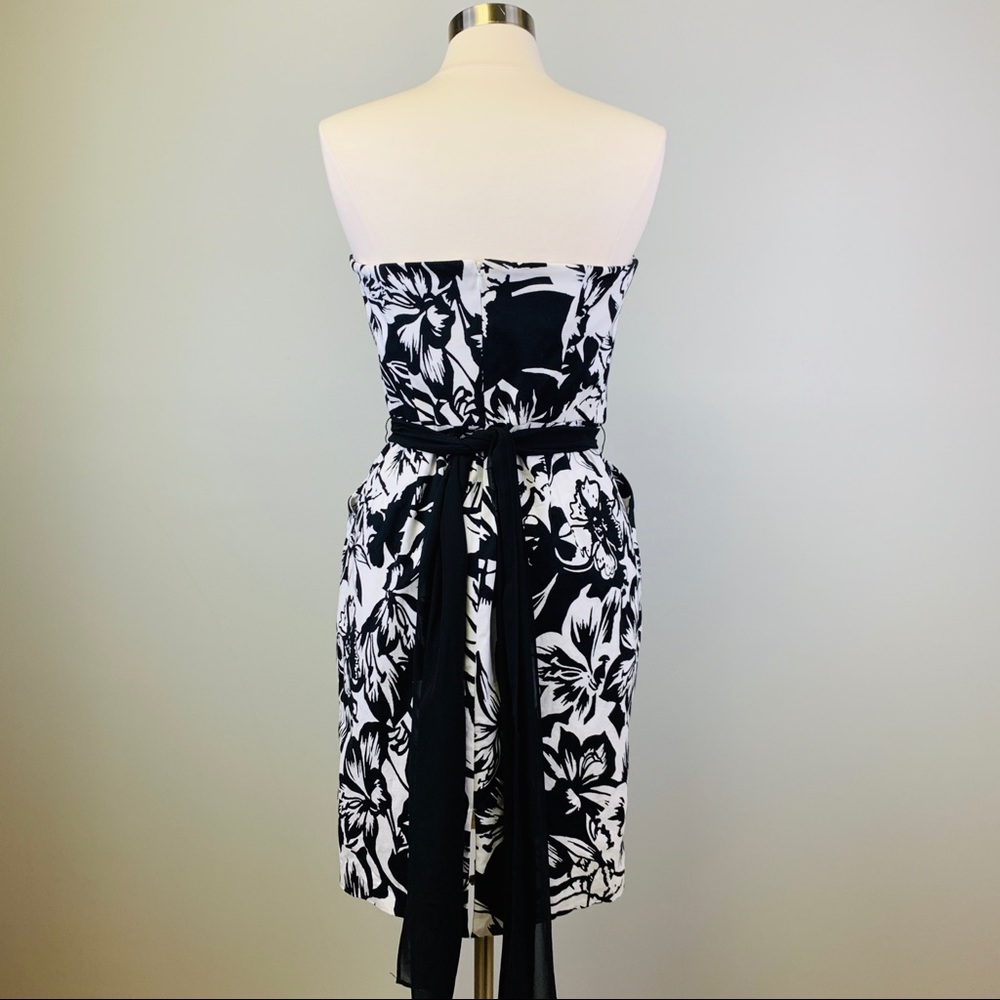 Tropical Print Strapless Dress, Size 12 - Picture 2 of 5